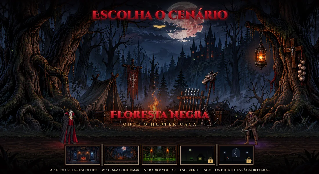 Tela de escolha de cenário